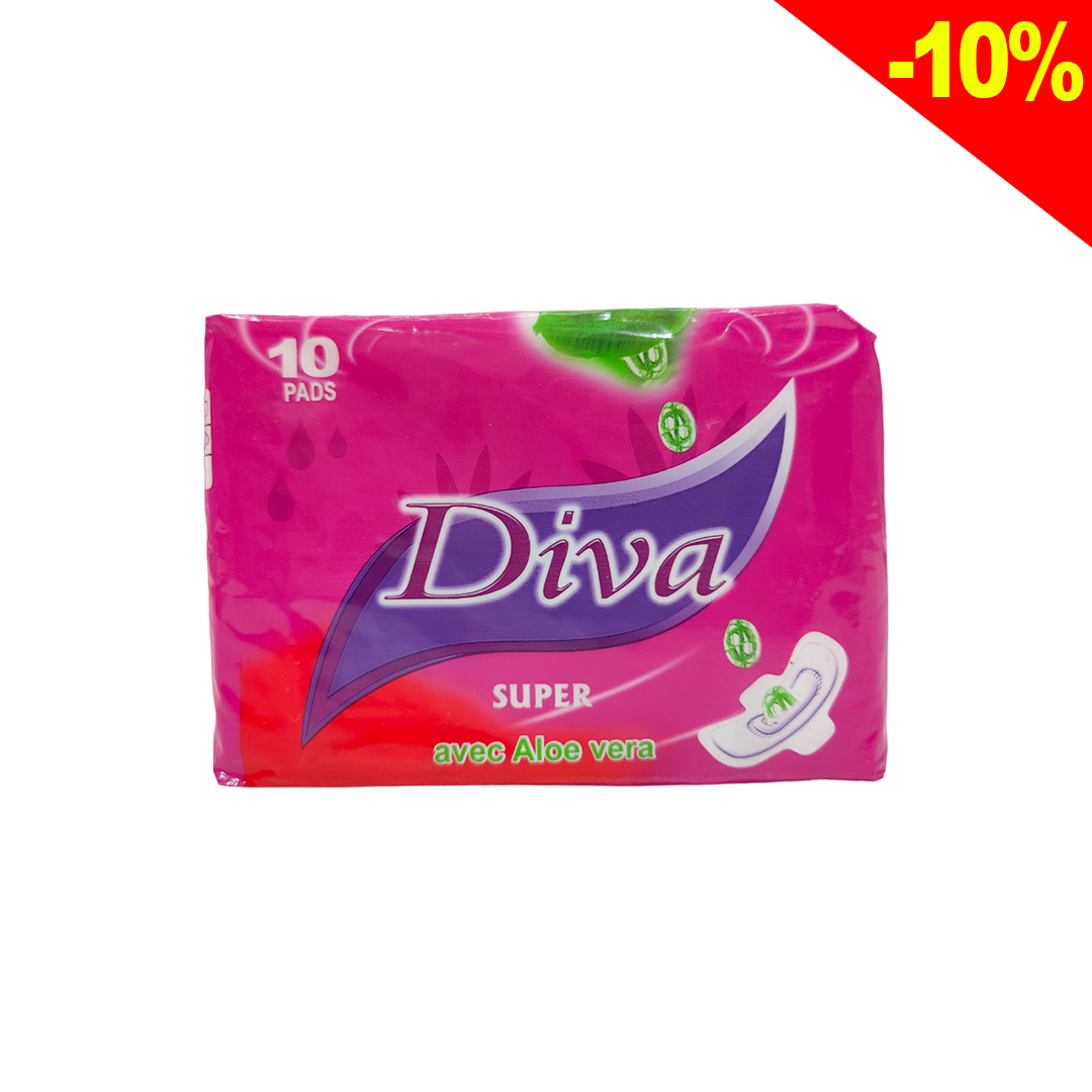 Diva sanitary pads super with aloe vera 10 pieces