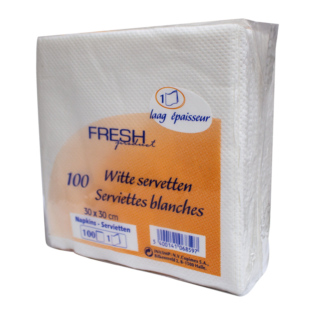 Fresh white napkins 100 pcs