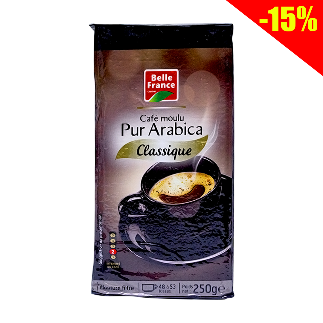 CAFE BELLE FRANCE MOULU PUR ARABICA CLASSIQUE 250GM