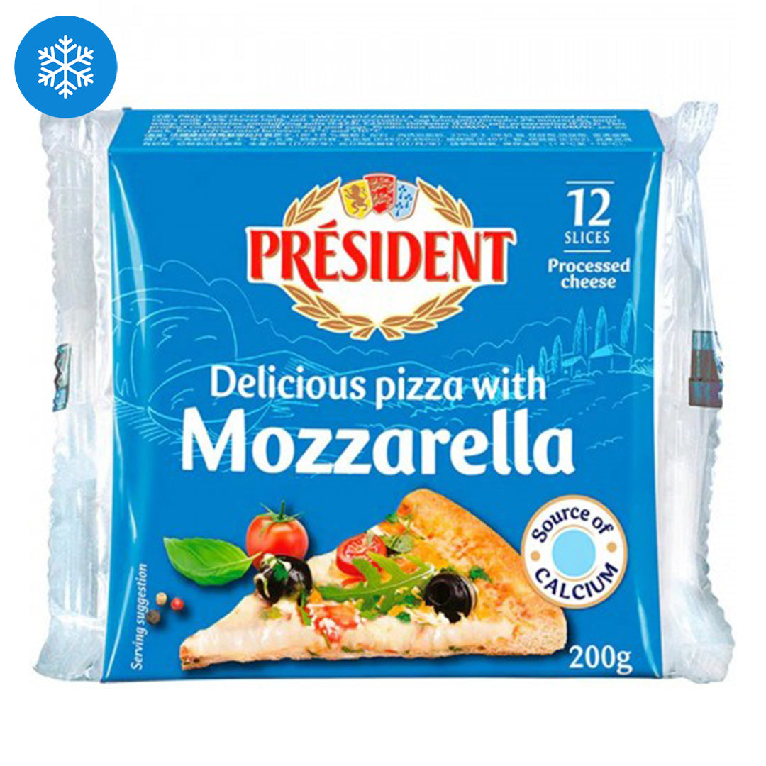 President delicious pizza cheese with mozzarella 12 pieces 200g