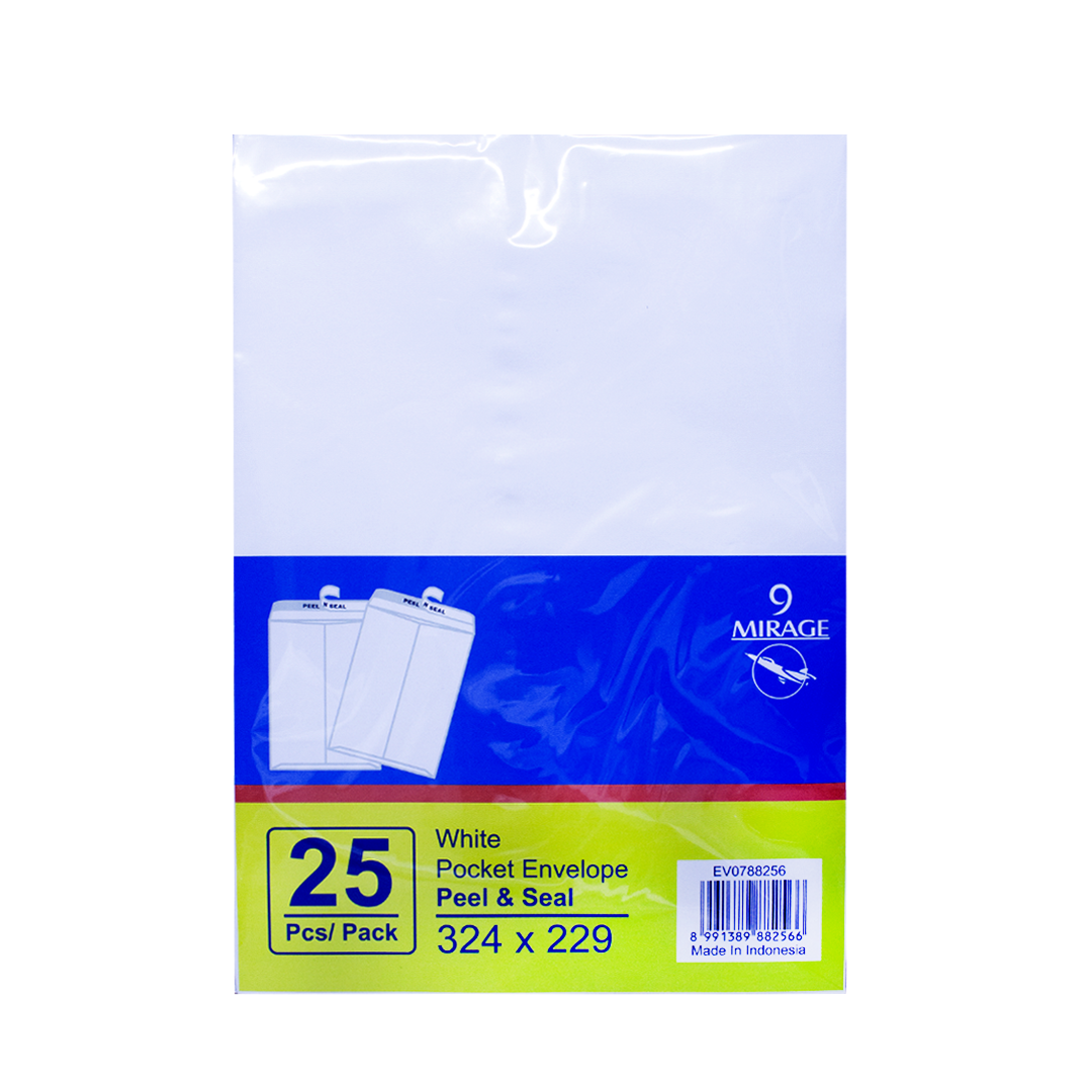 Mirage white A4 envelopes 25pcs