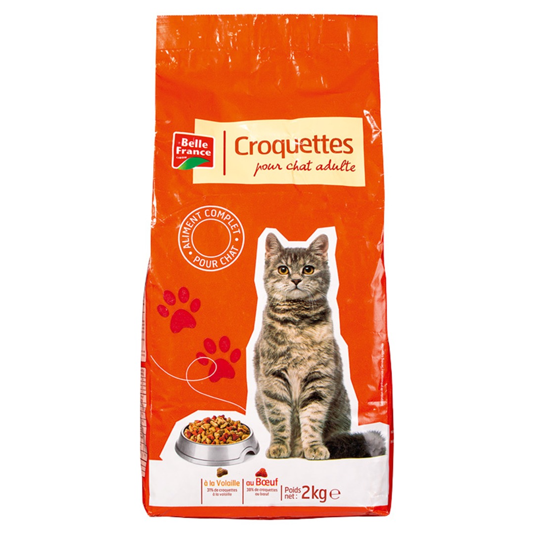 Cat food belle france adult croquettes chicken.beef &amp; rabbit 2kg