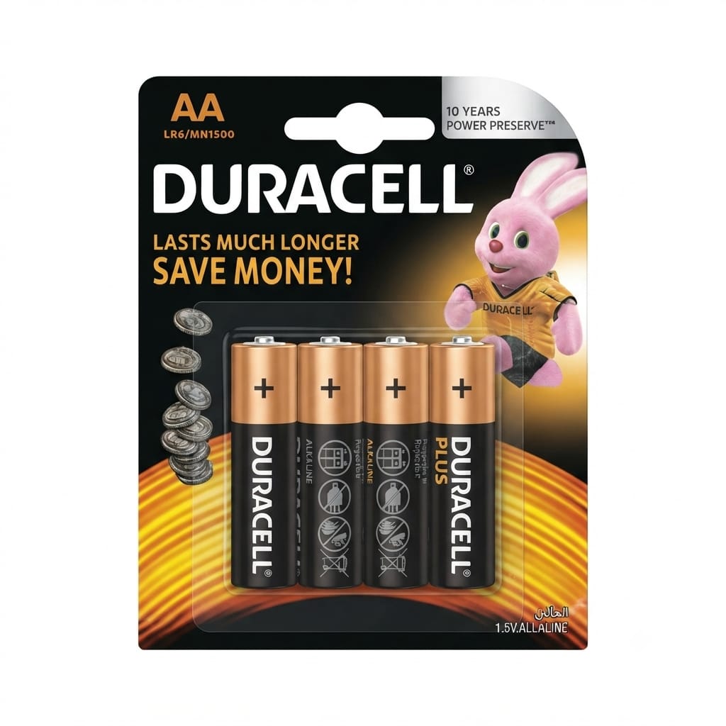 Duracell AA batteries, pencils 4 pieces