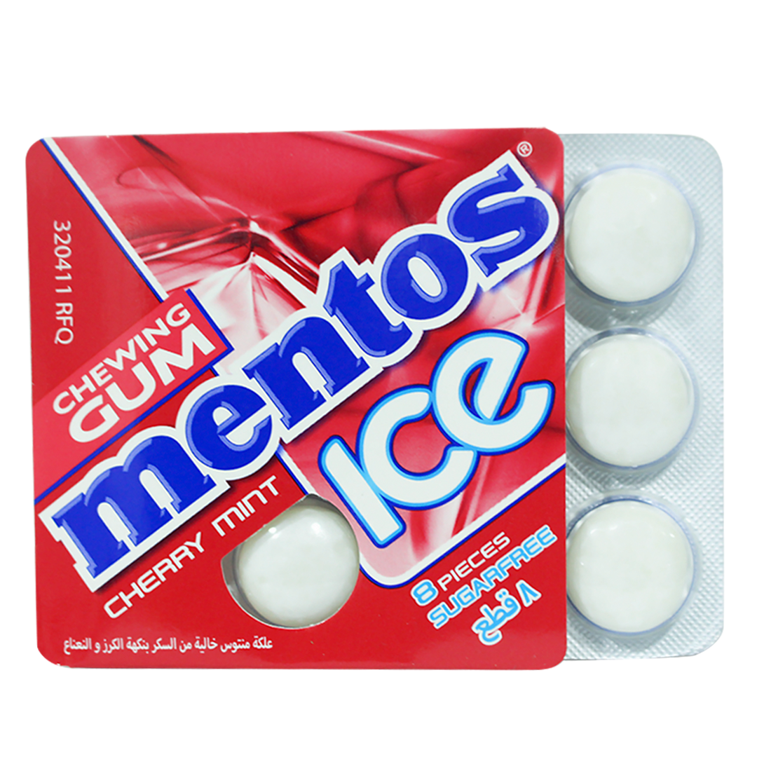 Mentos chewing gum cherry mint 8 pieces 11.4g
