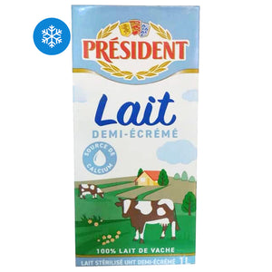 President semi-skimmed milk 1 liter