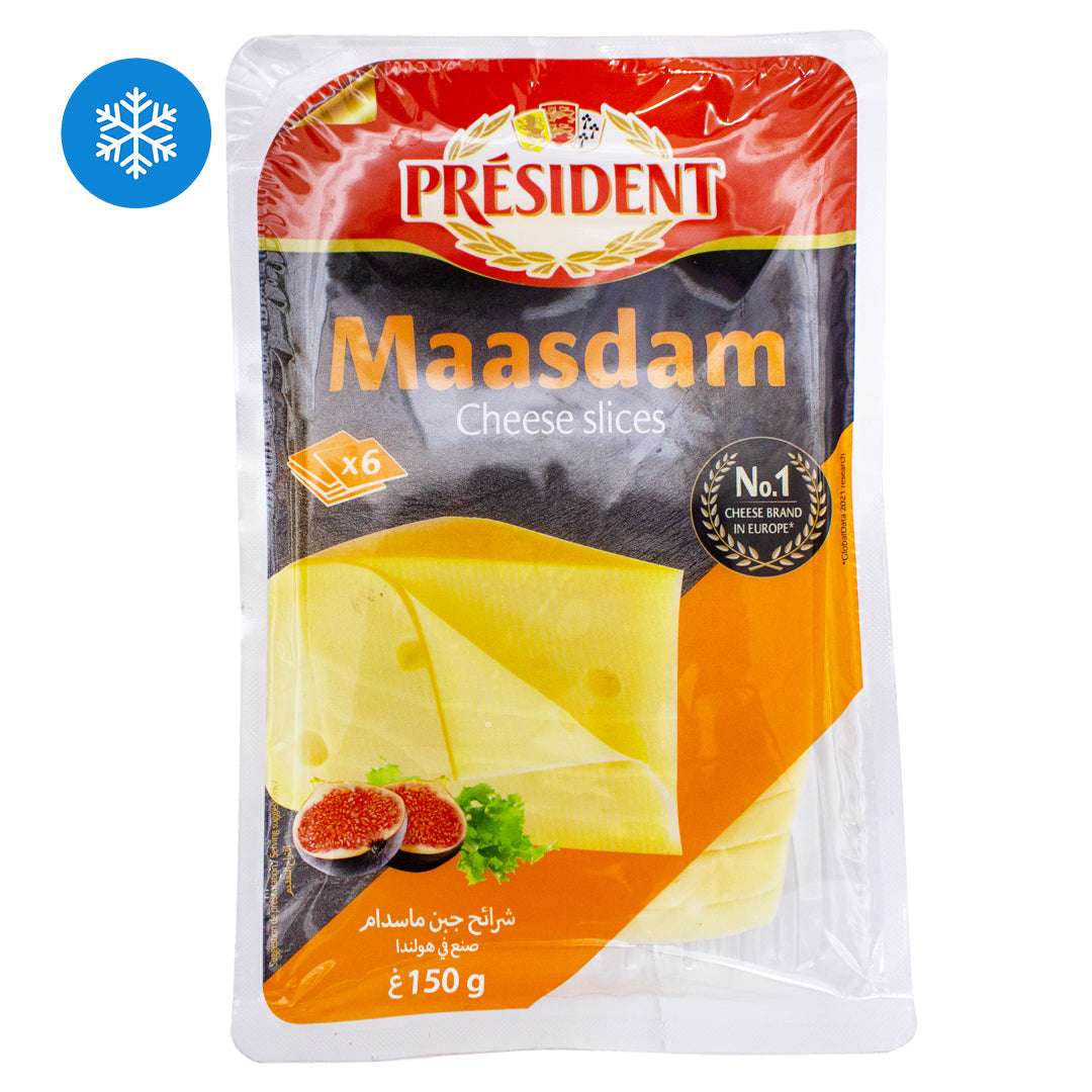 President Maasdam sliced cheese 150g