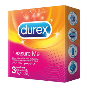 Durex ribbed and dotted condoms, 3 pieces