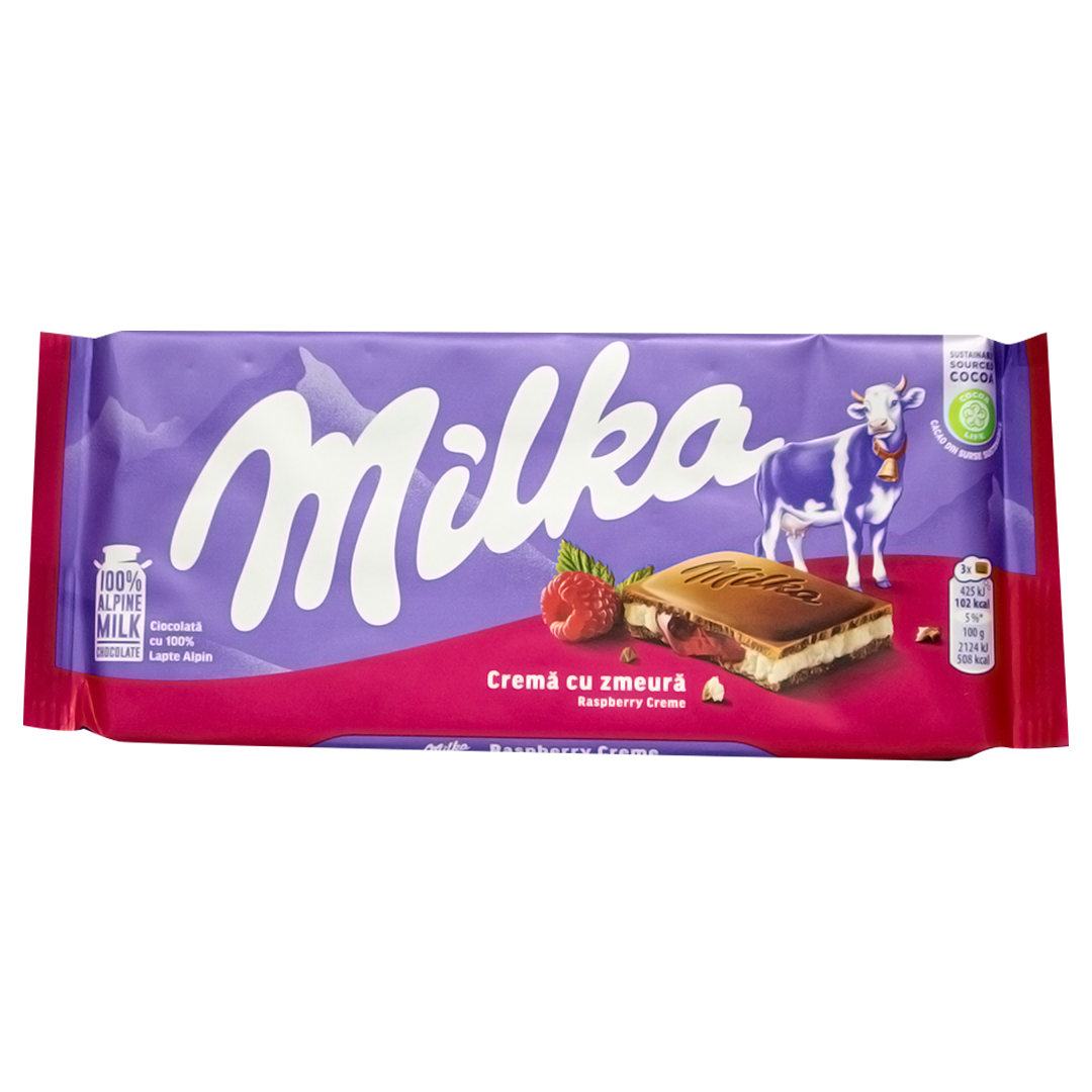 Milka raspberry chocolate 100g