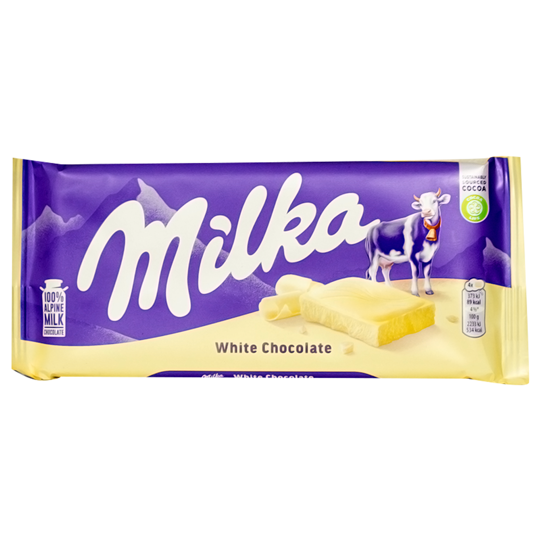 Milka white chocolate 100g
