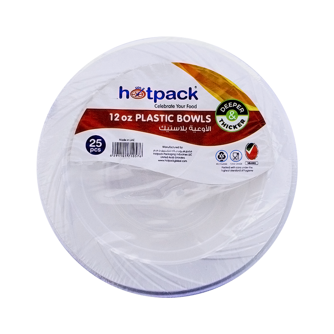 Hotpack Plastic Bowl 12oz 25 Pieces