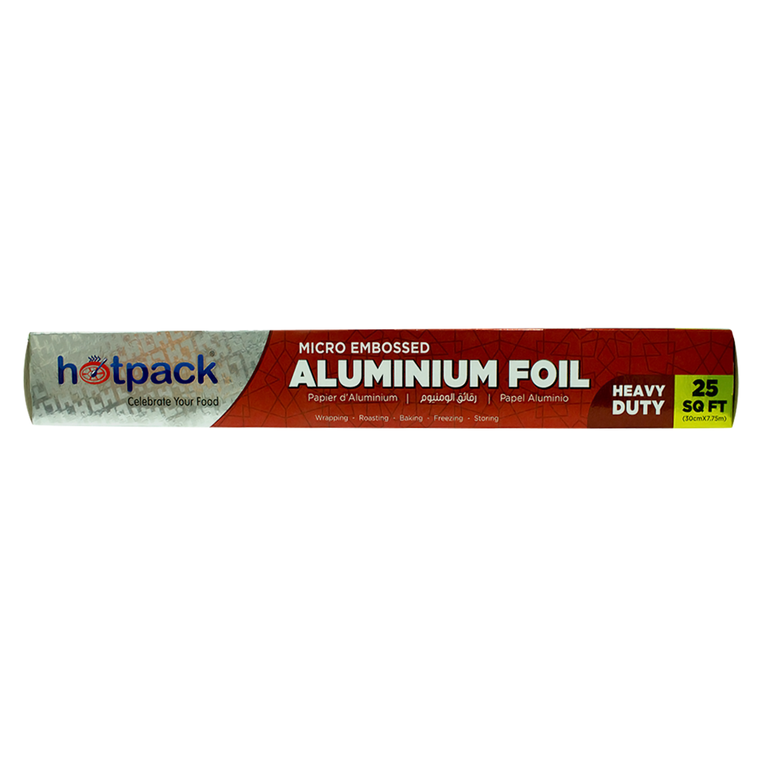Hotpack heavy duty embossed aluminum foil 25 sqft