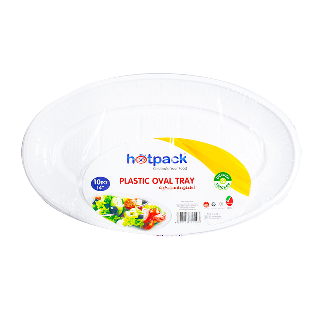 Hotpack medium oval disposable serving trays 10pcs