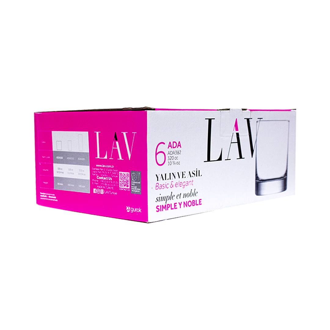 Lav Whisky Glass 320cc 6 Pieces No. ADA382