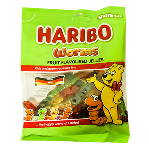 Haribo Candy Worms Fruit Flavored Jelly 160g