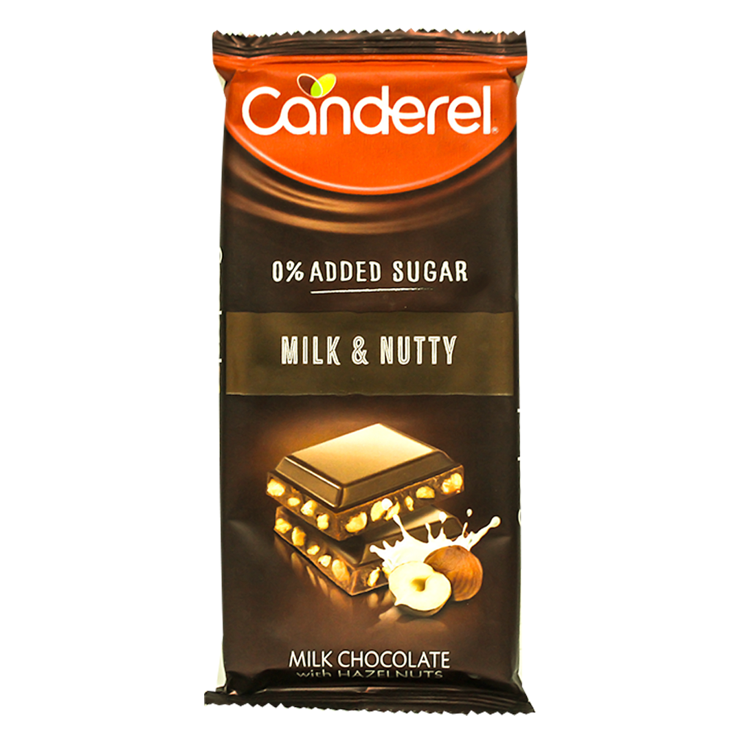 Canderel Milk Chocolate With Nuts No Added Sugar 100g