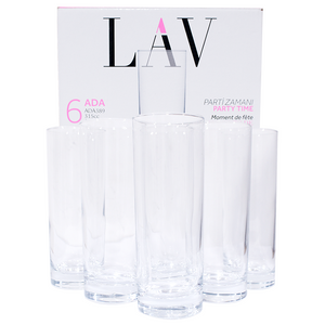 Lav Long Drink Glasses Model ADA389 6 Pieces