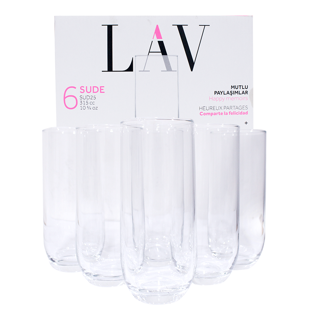 Lav Long Drink Glass 6 Pieces No. SUD25