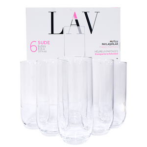 Lav Long Drink Glass 6 Pieces No. SUD25