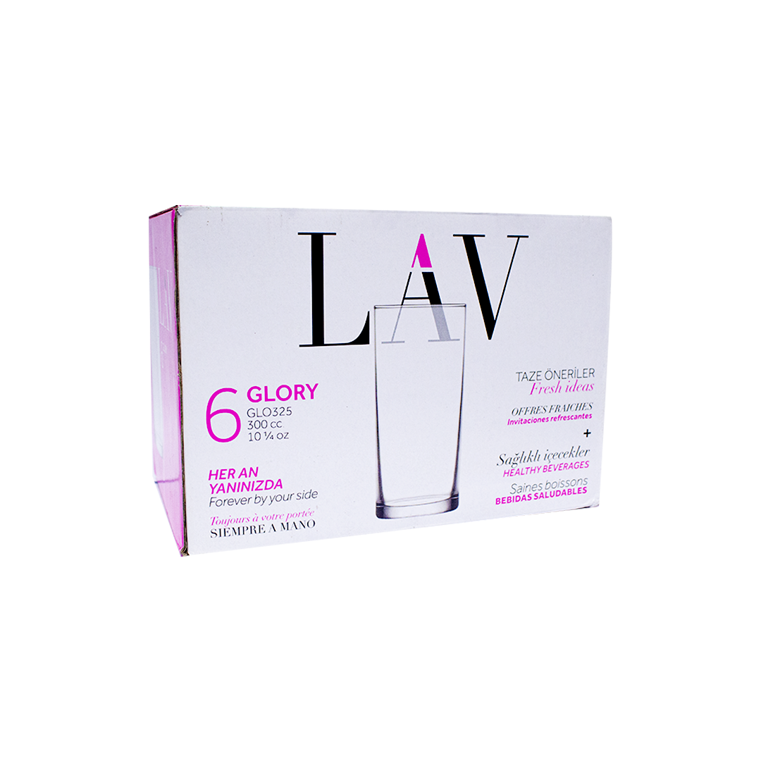 Lav Regular Glass 300cc 6 Pieces No. GLO325