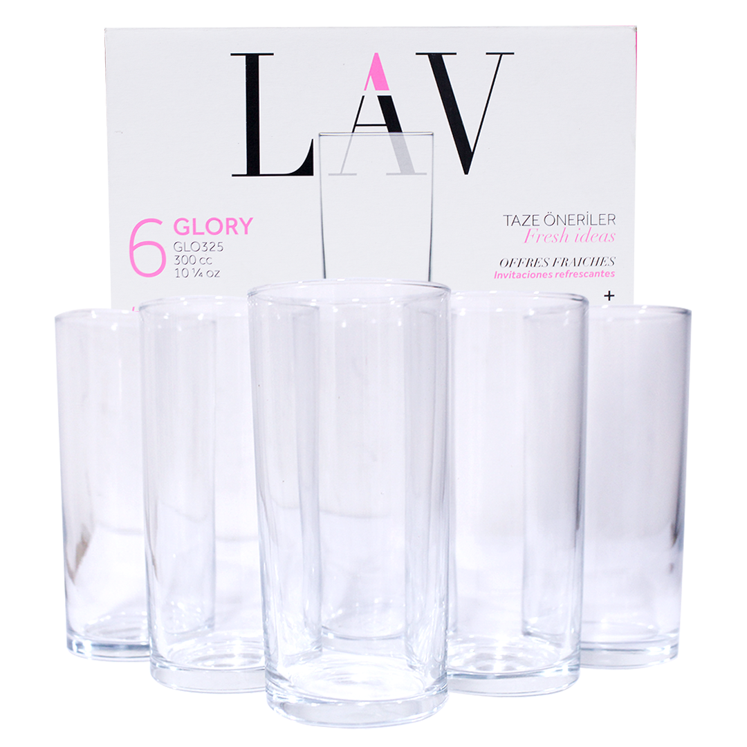 Lav Regular Glass 300cc 6 Pieces No. GLO325