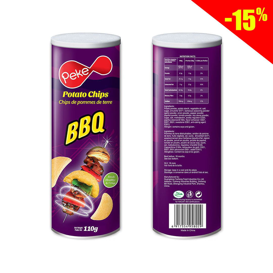 Peke barbecue potato chips 110g