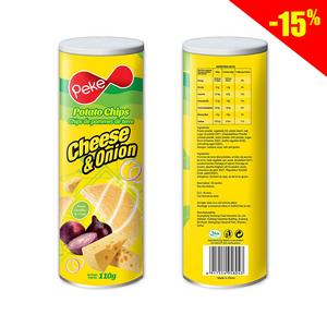 Peke cheese and onion potato chips 110g