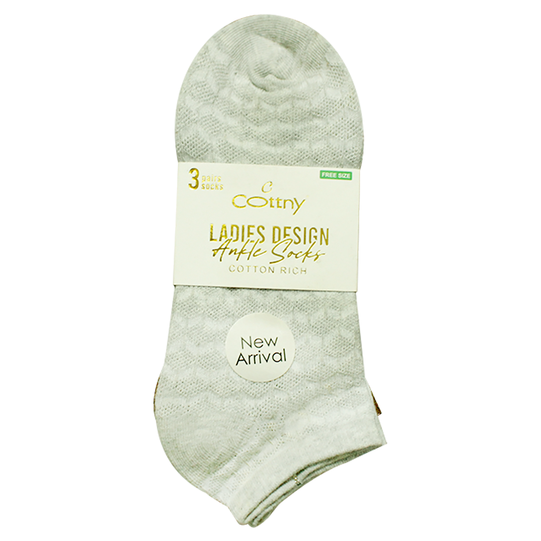 Cottny Women Ankle Socks Assorted 3 Pairs