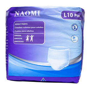 Naomi adult diaper pants Large unisex 10 pieces