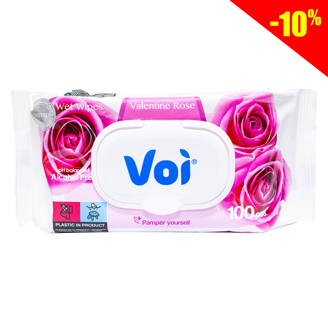 Voi Valentine rose wipes alcohol-free 100 pieces