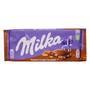 Milka crunchy peanuts & caramel chocolate 90g