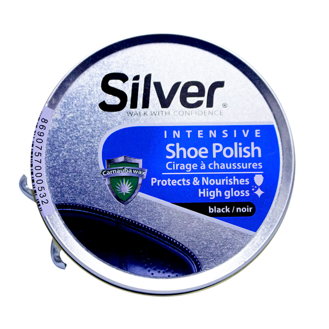 Silver Shoe Polish Black 50ml