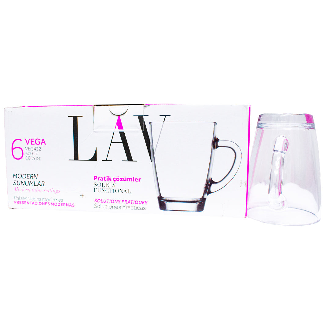 Lav Vega glass 300cc modern presentations 6 pieces