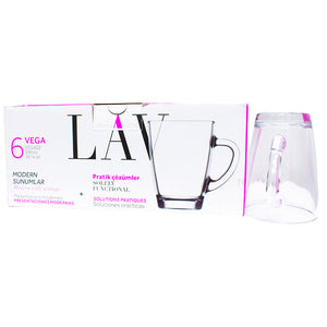 Lav Vega glass 300cc modern presentations 6 pieces