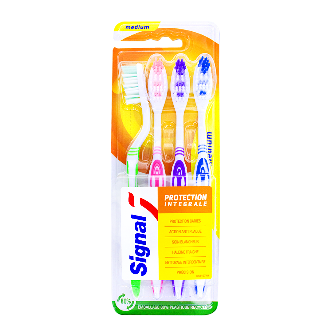 Signal Medium Toothbrush Integral Protection 4 Pieces