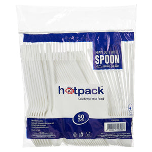 Hotpack medium sturdy plastic spoons 50 pieces