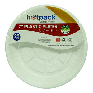 Hotpack plastic plates seven inches 25pcs