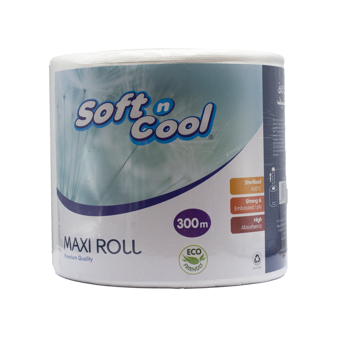 Soft & cool paper towels maxi rolls 1-ply 300m