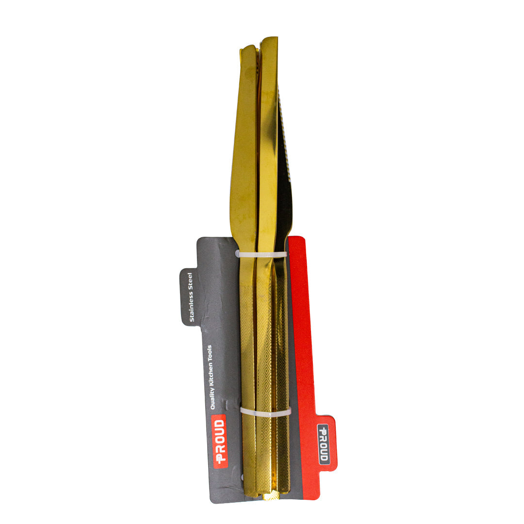 Proud golden steel knives 3pcs