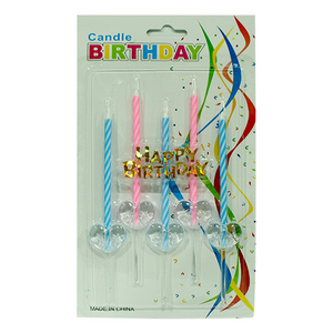 Assorted Happy Birthday candles 5pcs