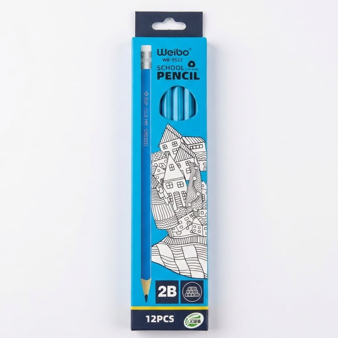 Weibo School Pencil 2B 12 Pieces Model WB-9522