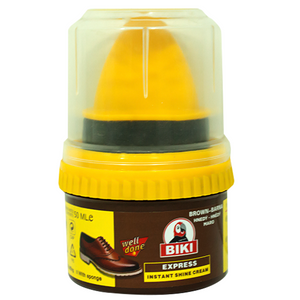 Biki Shoe Shine Cream Instant Express Brown 50ml Model NO-350