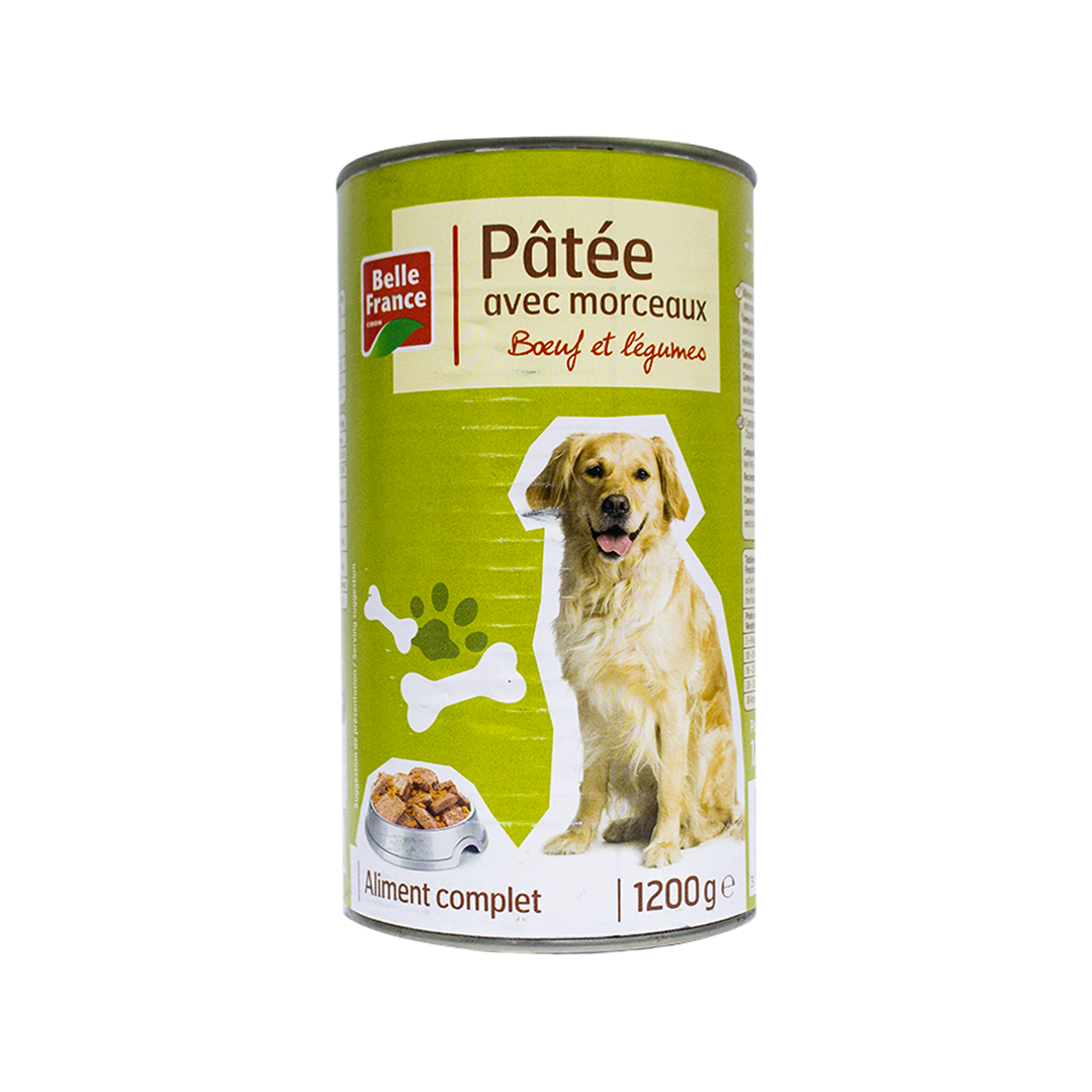Dog food belle france patee beef and vegetables 1200gm