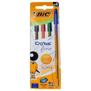 Bic Cristal original fine pens 0.8mm 4pcs
