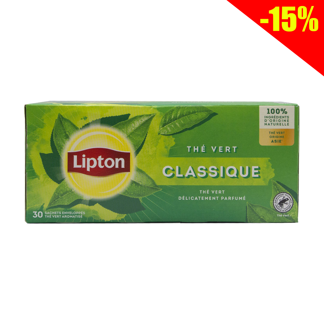 Lipton classic green tea with natural ingredients 30 sachets 48g