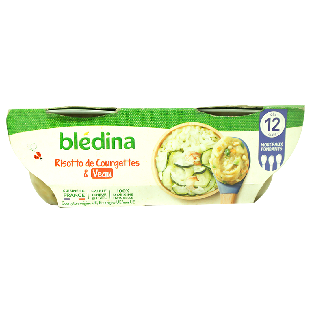 Bledina Baby Dish Mashed Zucchini Rice Veal From 8 Months 2x200g