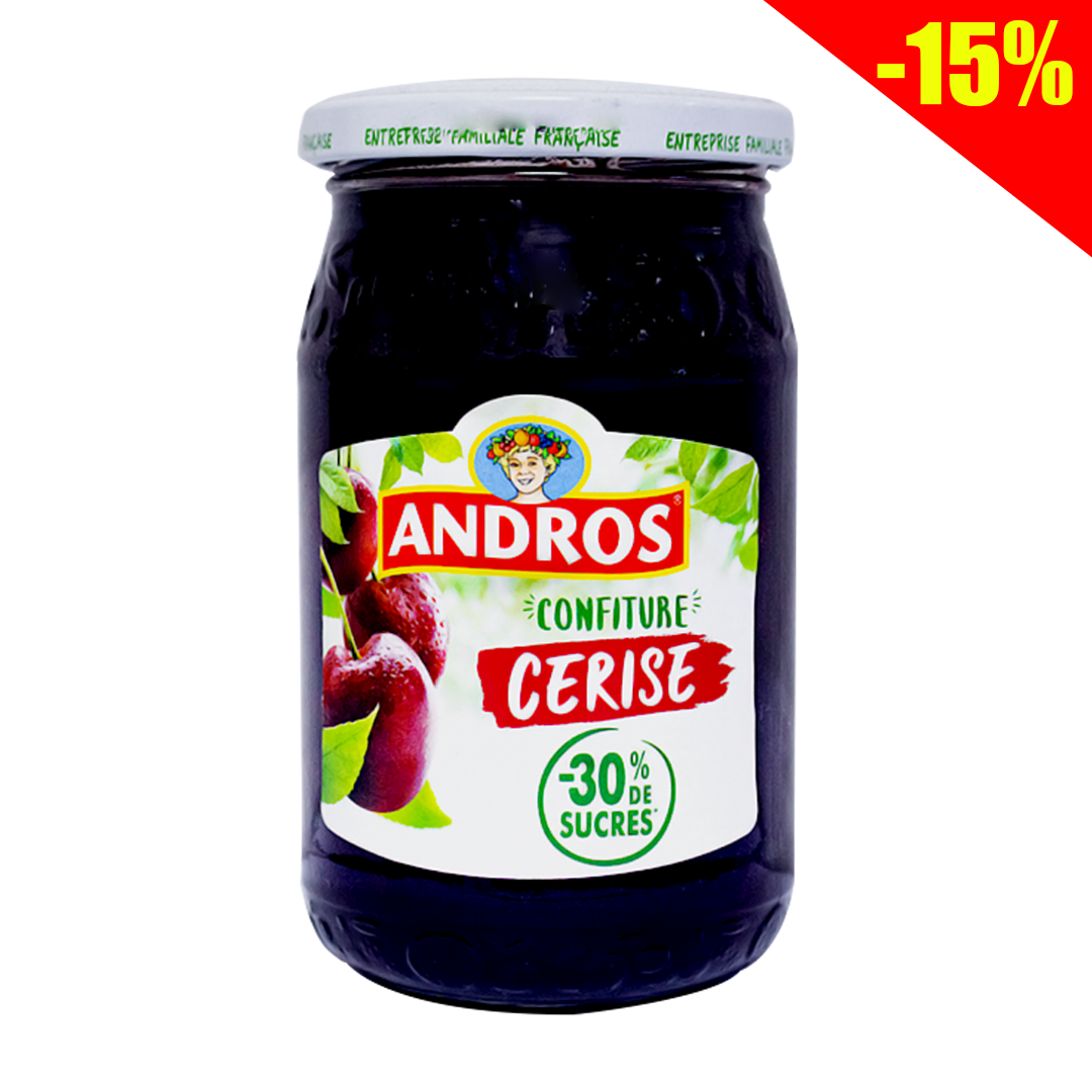 Andros cherry jam -30% sugar 350g