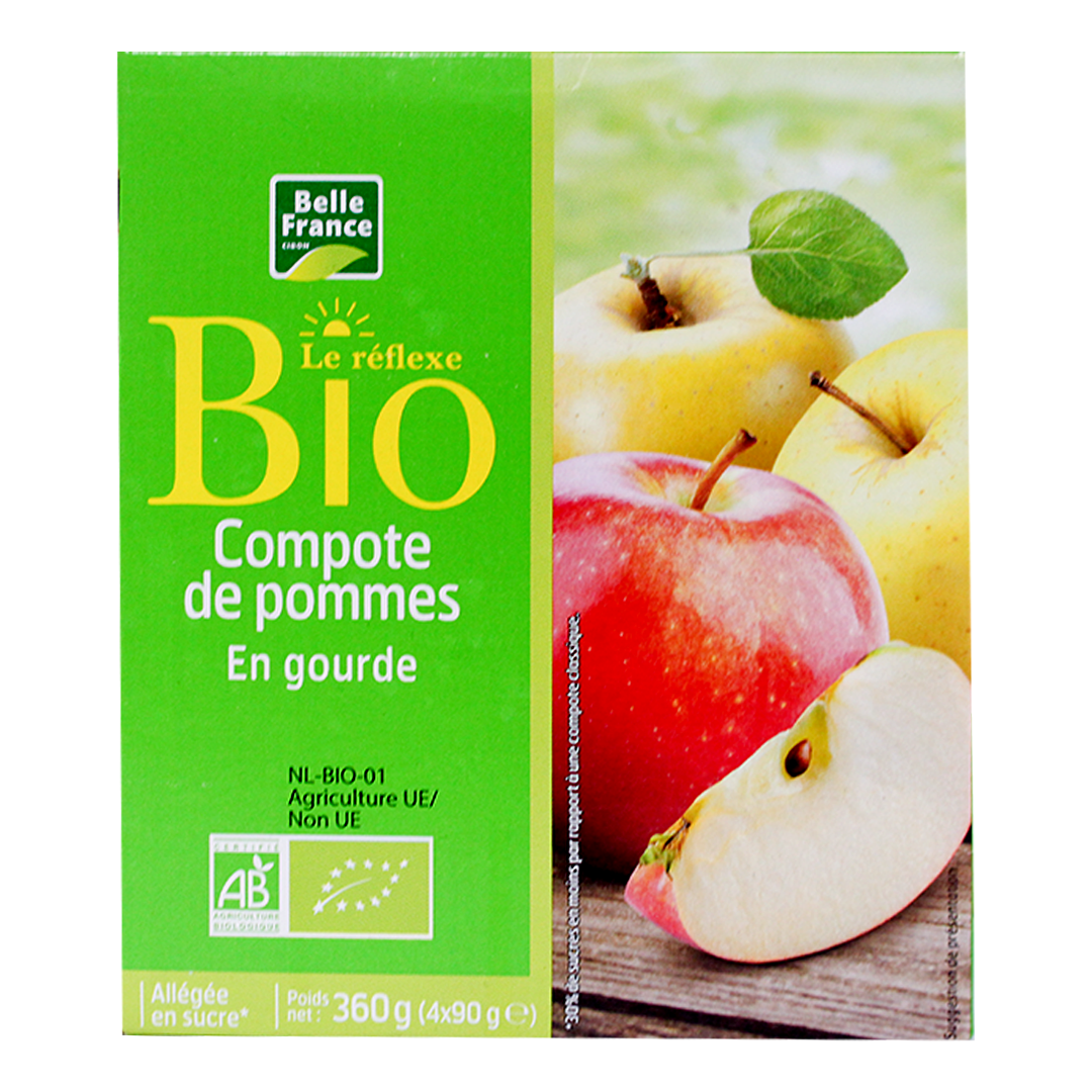 Belle France apple puree pouch 4×90g 360g