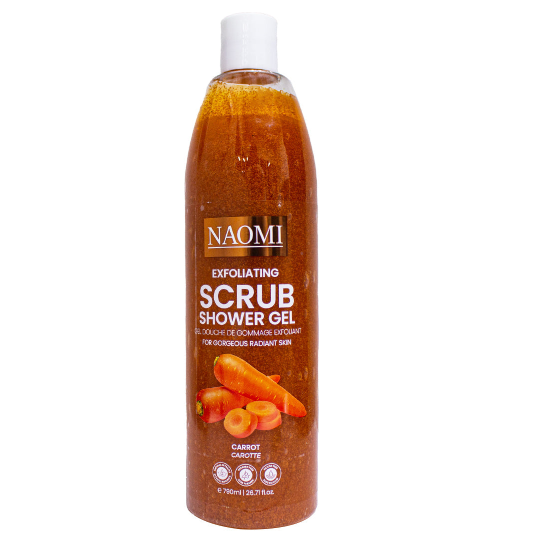 Naomi exfoliating scrub carrot shower gel 790ml