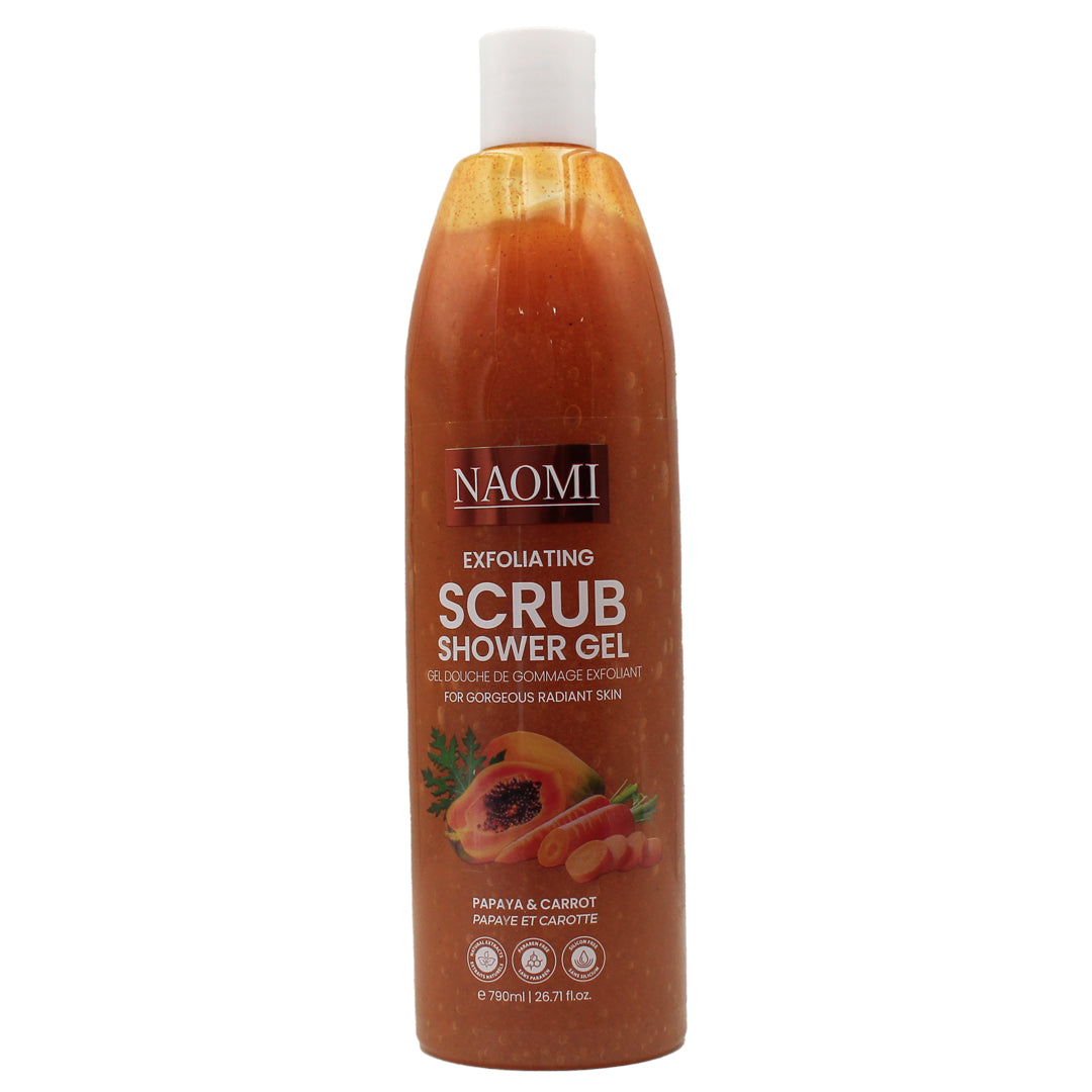 Naomi exfoliating scrub papaya and carrot shower gel 790ml