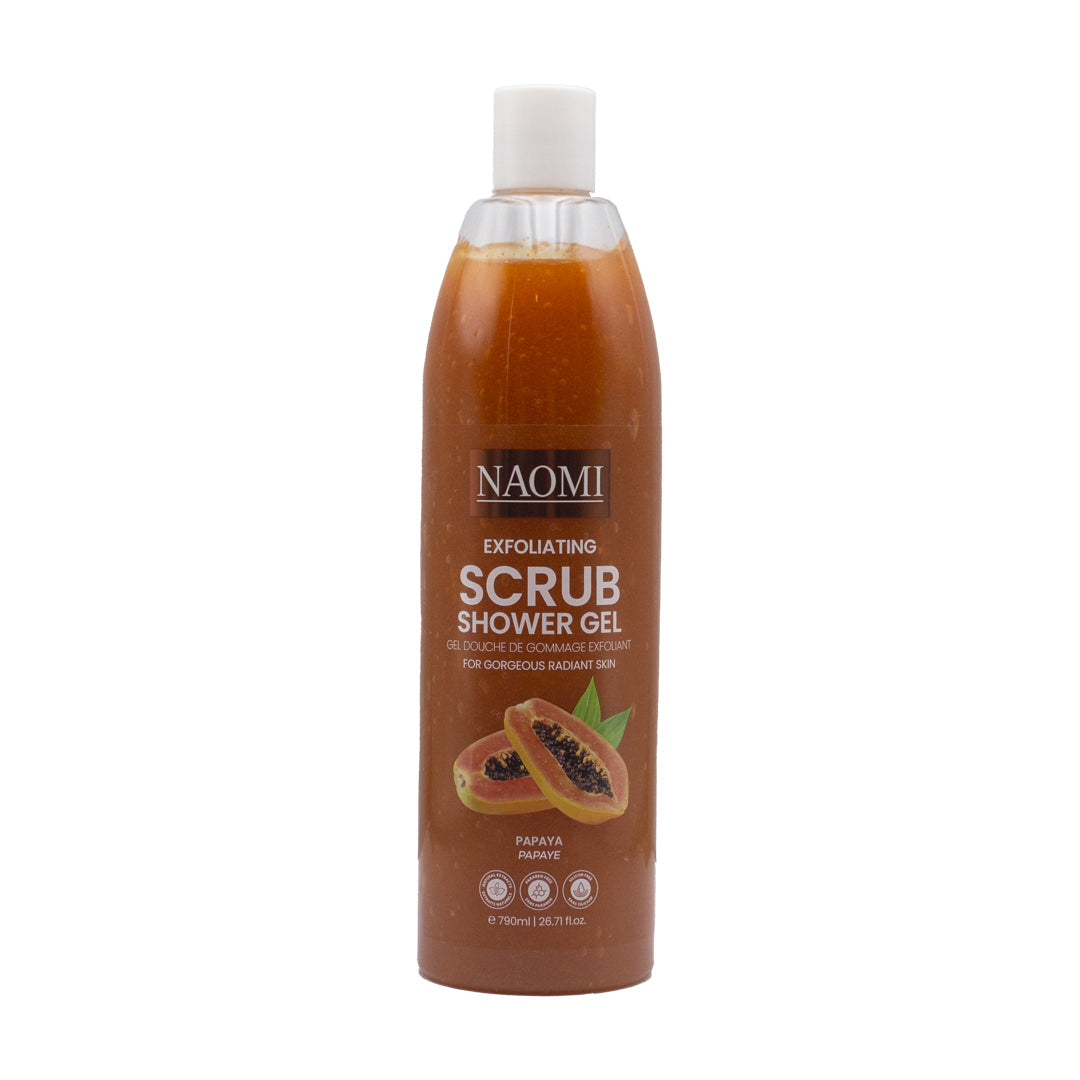 Naomi exfoliating scrub papaya shower gel 790ml